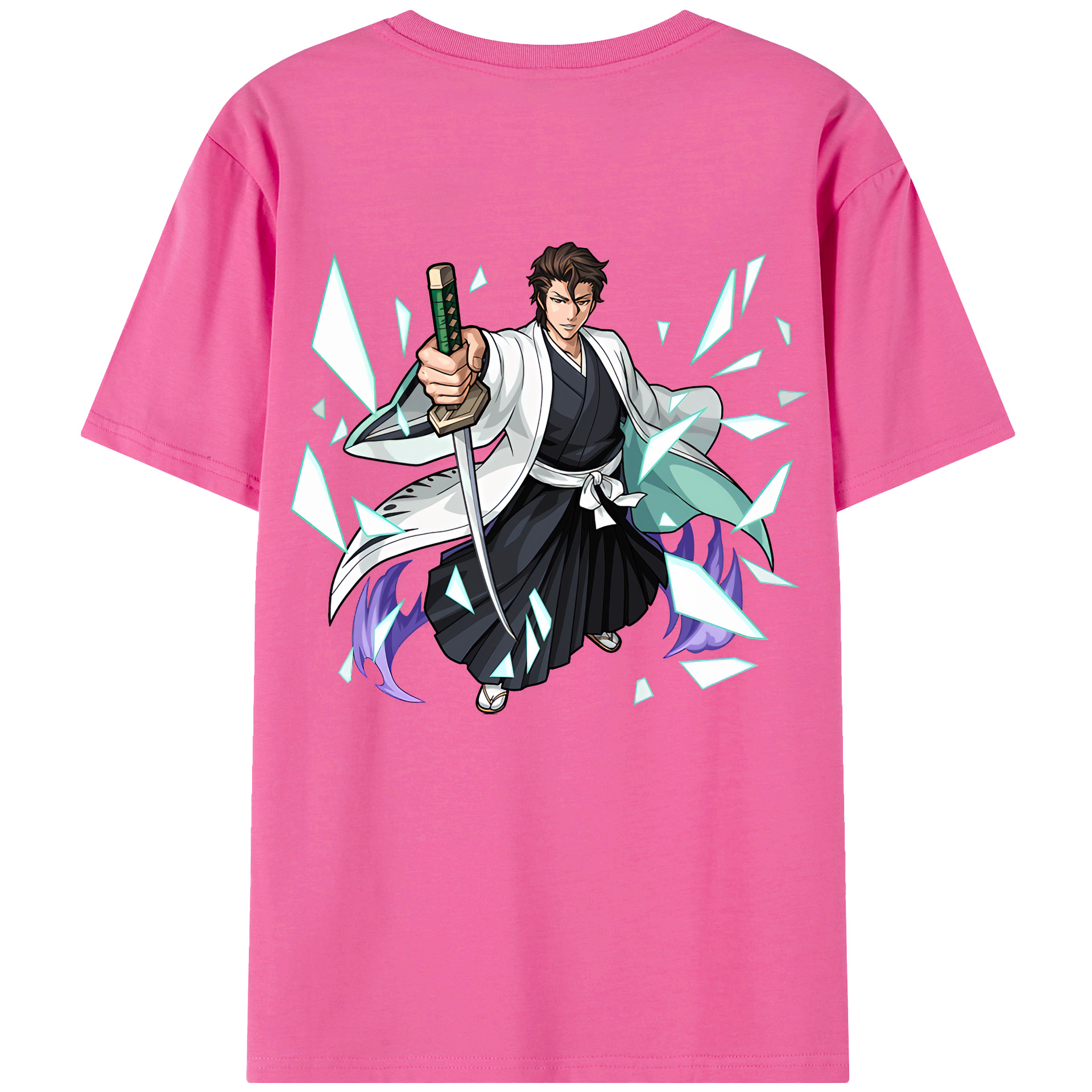 （画像用） ブリーチ 藍染 惣右介（あいぜん そうすけ） BLEACH Aizen Sousuke レディース半袖Tシャツ(バックプリント)